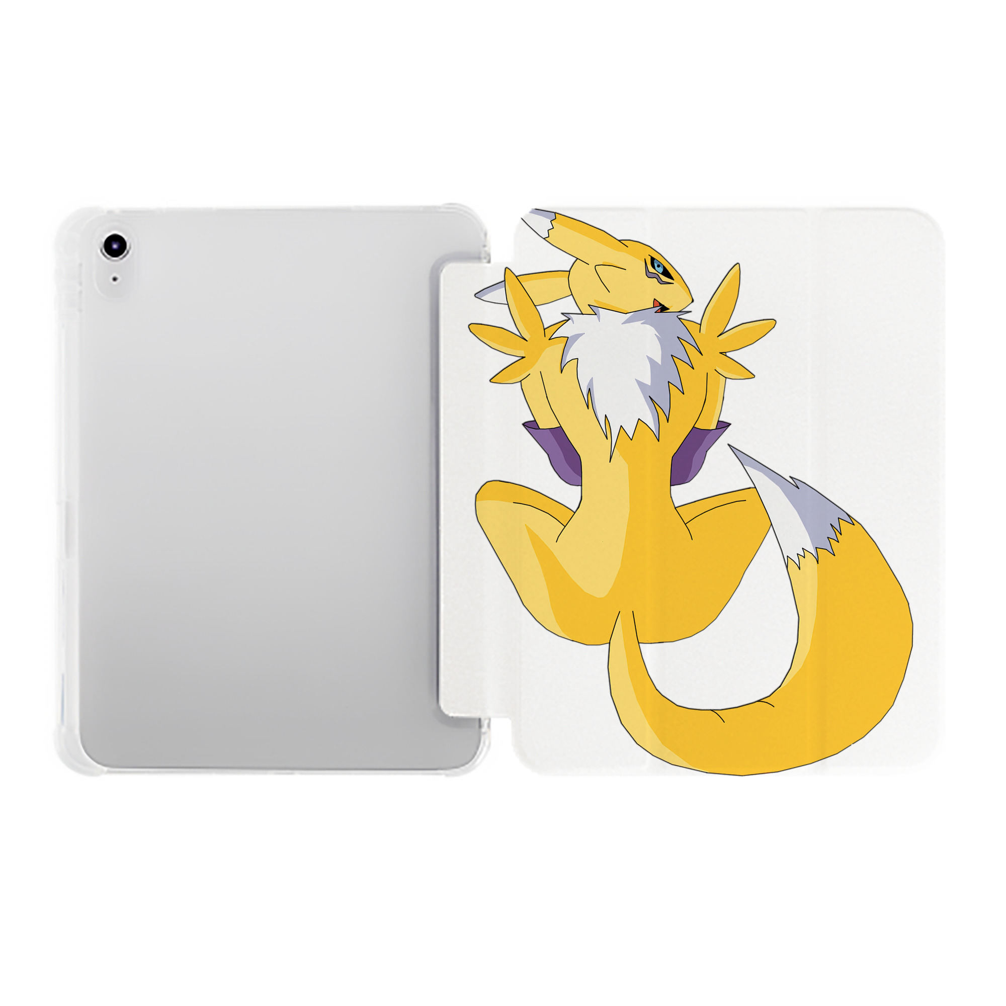 （画像用） Digimon デジタルモンスター/デジモン IPad ケース ペン収納付き 三つ折りスタンド PUレザー×シリコン 対応機種9.5/10.5/10.9インチ